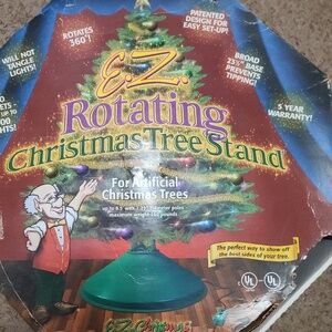EZ Rotating Christmas Tree Stand Rotates Full 360 Degrees With 2 Light Outlets